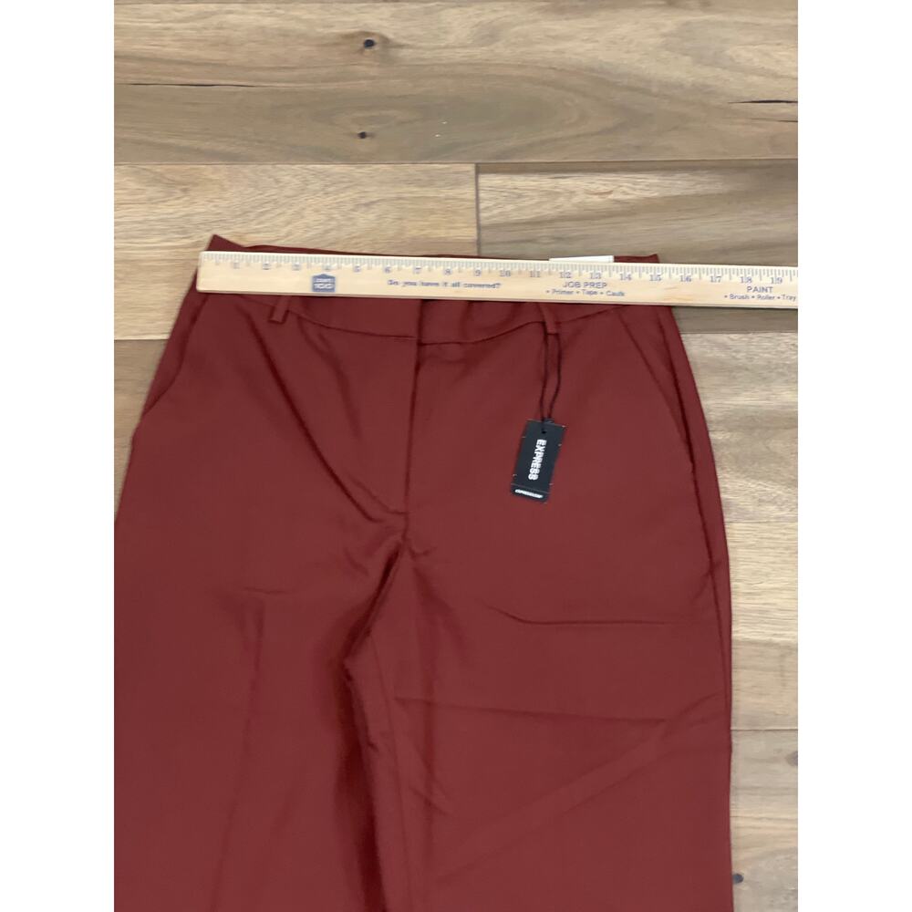 Express Womens Burgundy High Rise Trouser Pants 10 Long New With Tag - Picture 5 of 13